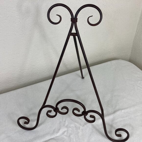 Joan Baker Designs Painted Glass Cat Tray w/ Metal Stand Faux Stained Glass - Picture 8 of 9